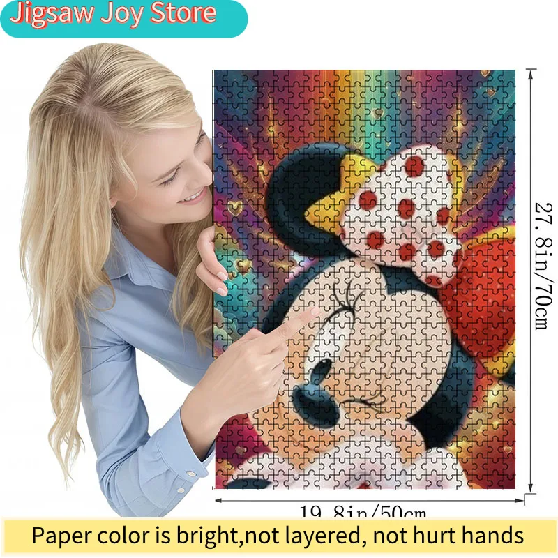 لغز ديزني ميني ماوس مناسب للأعمار - نشاط عائلي كبير وممتع وشاق - قطع بازل مقاومة للخدش، ملونة