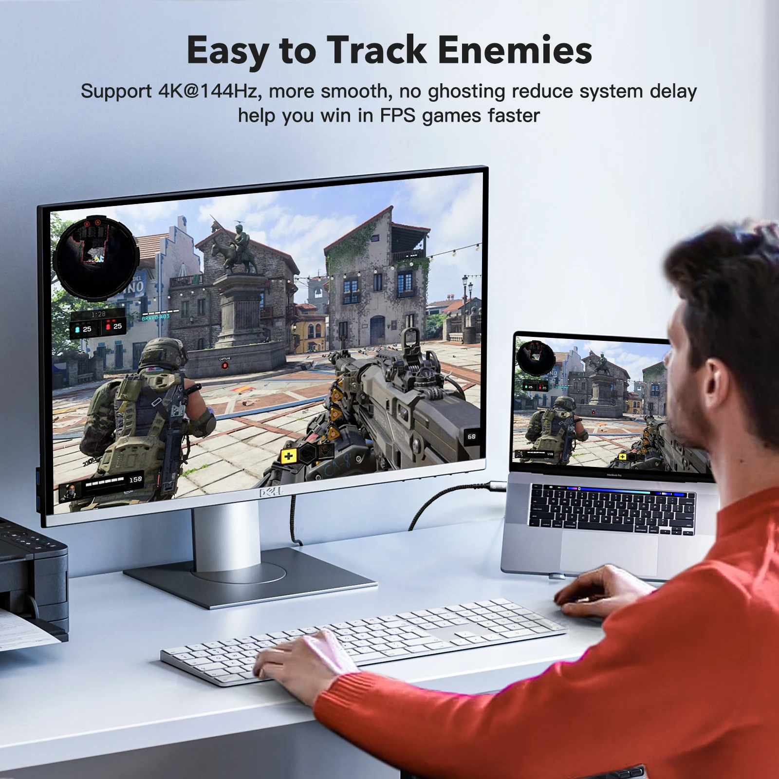 DisplayPort 1.4 Cable Male to Male DP to DP Cord 8K@60Hz HDR 3D UHD Video Cable for Macbook Laptop Projector Monitor
