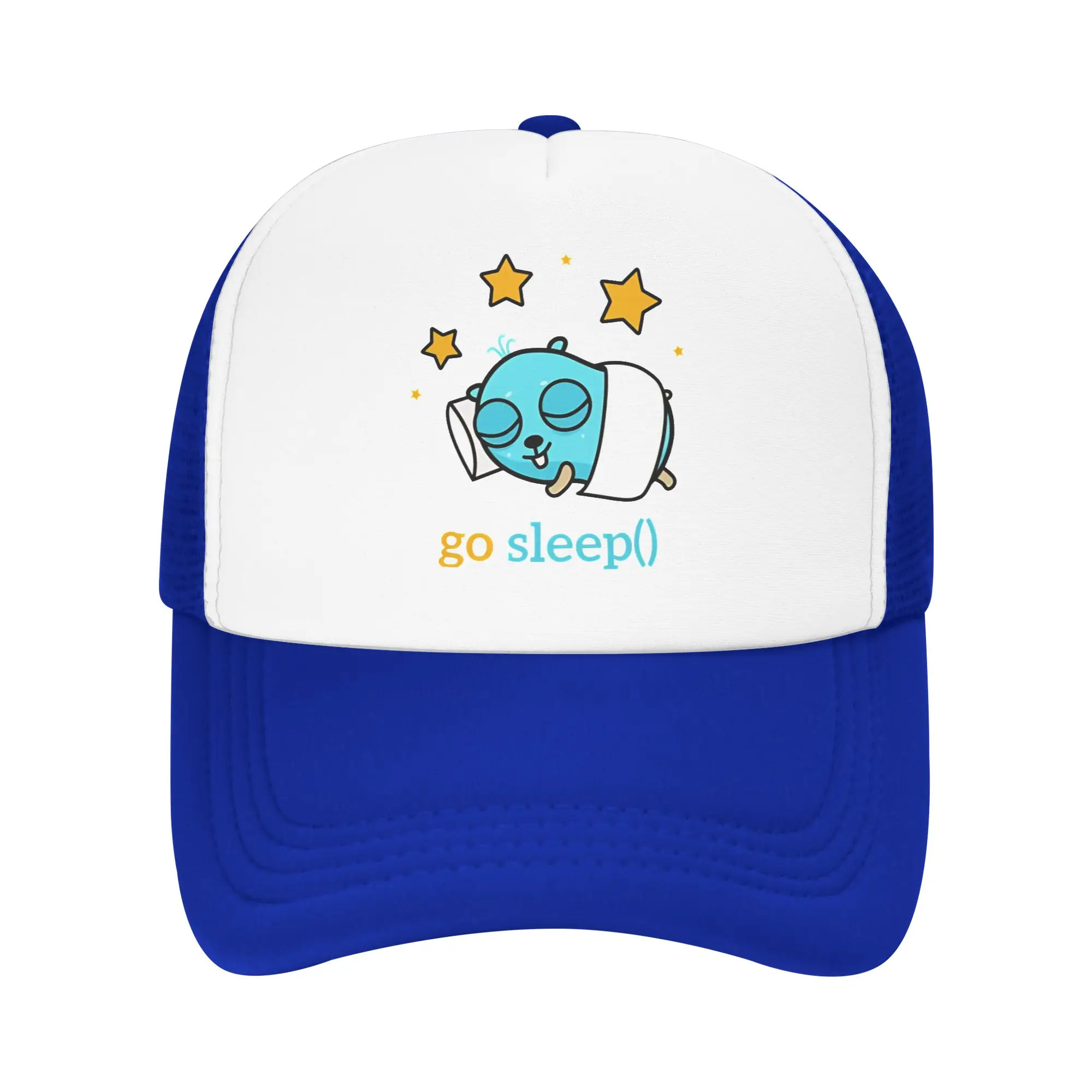 Summer Breathable golang gopher sleep  Mesh Sun Cap Men Women  Adjustable Foam Trucker Hats For Casual Wear