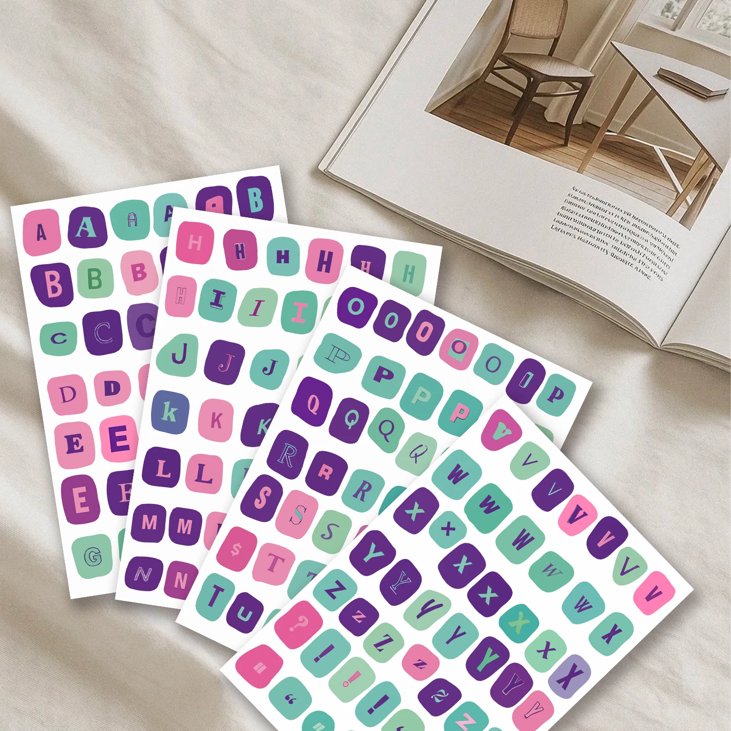 181pcs Pastel Alphabet Stickers Pack, Cute Multicolor Letter & Number Vinyl Decals for Tablet, Water Bottle & Gift Decor