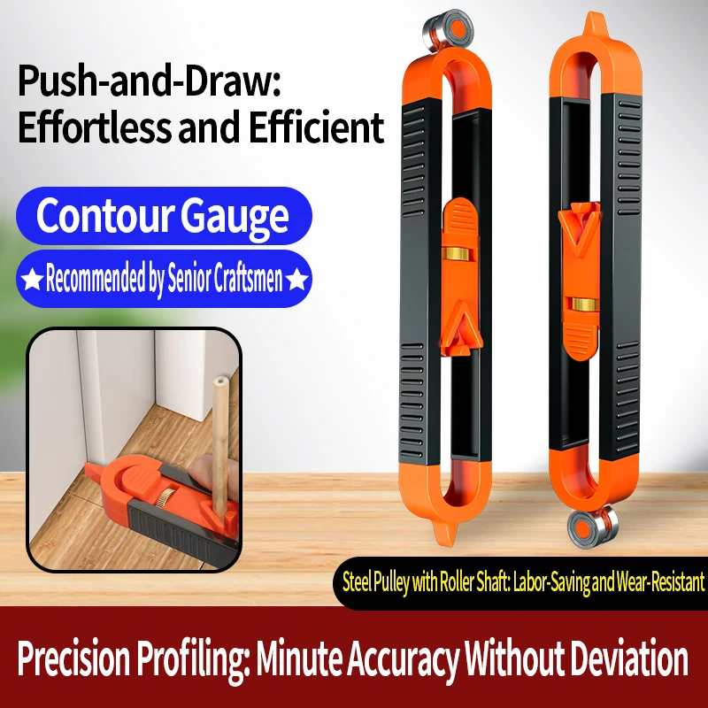 New Profile Scribing Ruler Contour Gauge with Lock Adjustable Locking Precise Woodworking Measuring Gauge Profile Duplicator
