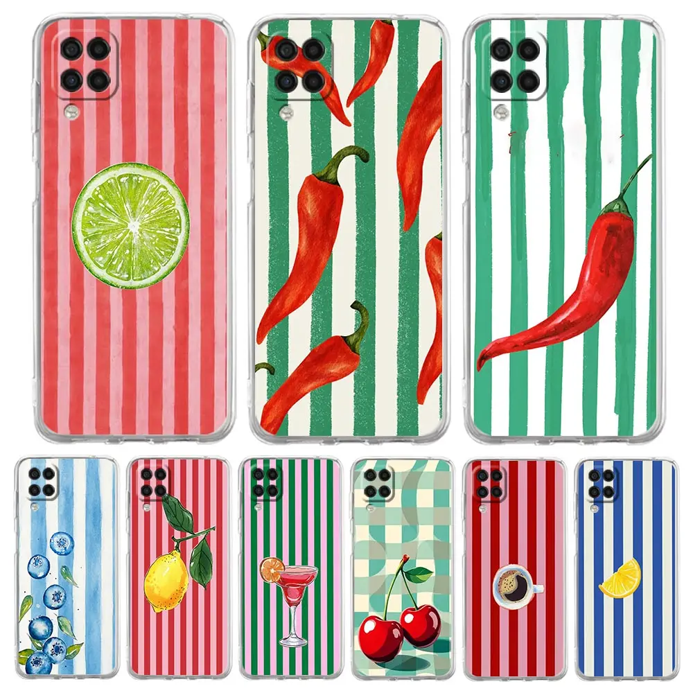 Phone Case For Samsung A17 A15 A13 A51 A71 A41 A07 A05S A35 A55 A23 A25 A33 A53 A73 A57 A37 5G Cover Colorful Fruit lemon