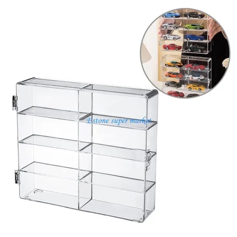 090B Duidelijke acrylweergave met 8 compartimenten voor het verzamelen speelgoedauto's en ambachten