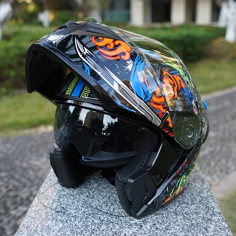 

Flip-Up Motorcycle Helmet, Full-Face Flip-Up Helmet, Abs Material