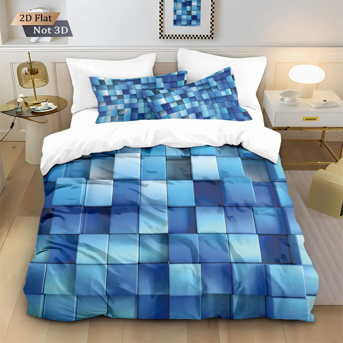 2/3pcs bedding set Digital Print Comfortable Duvet Cover for Home Bedroom Decoration, 1 Duvet Cover and 2pillowcase with Zippers