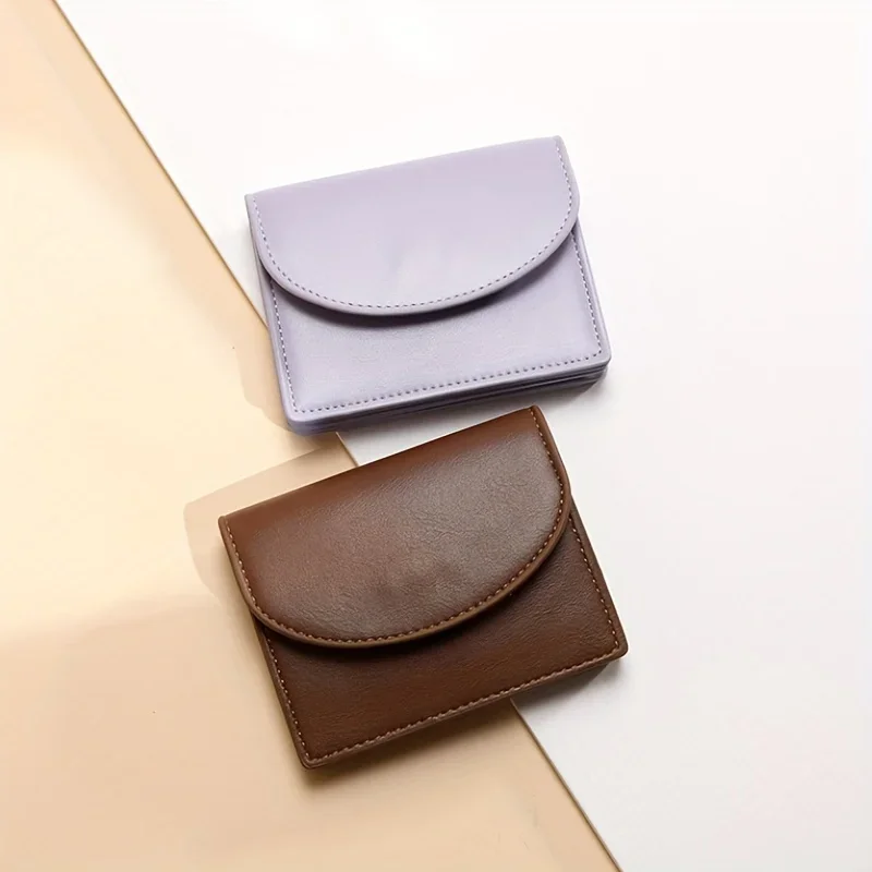 

Simple Small Wallet for Women - New Short Zero Card Holder Compact Solid Color Purse Wallet for Women