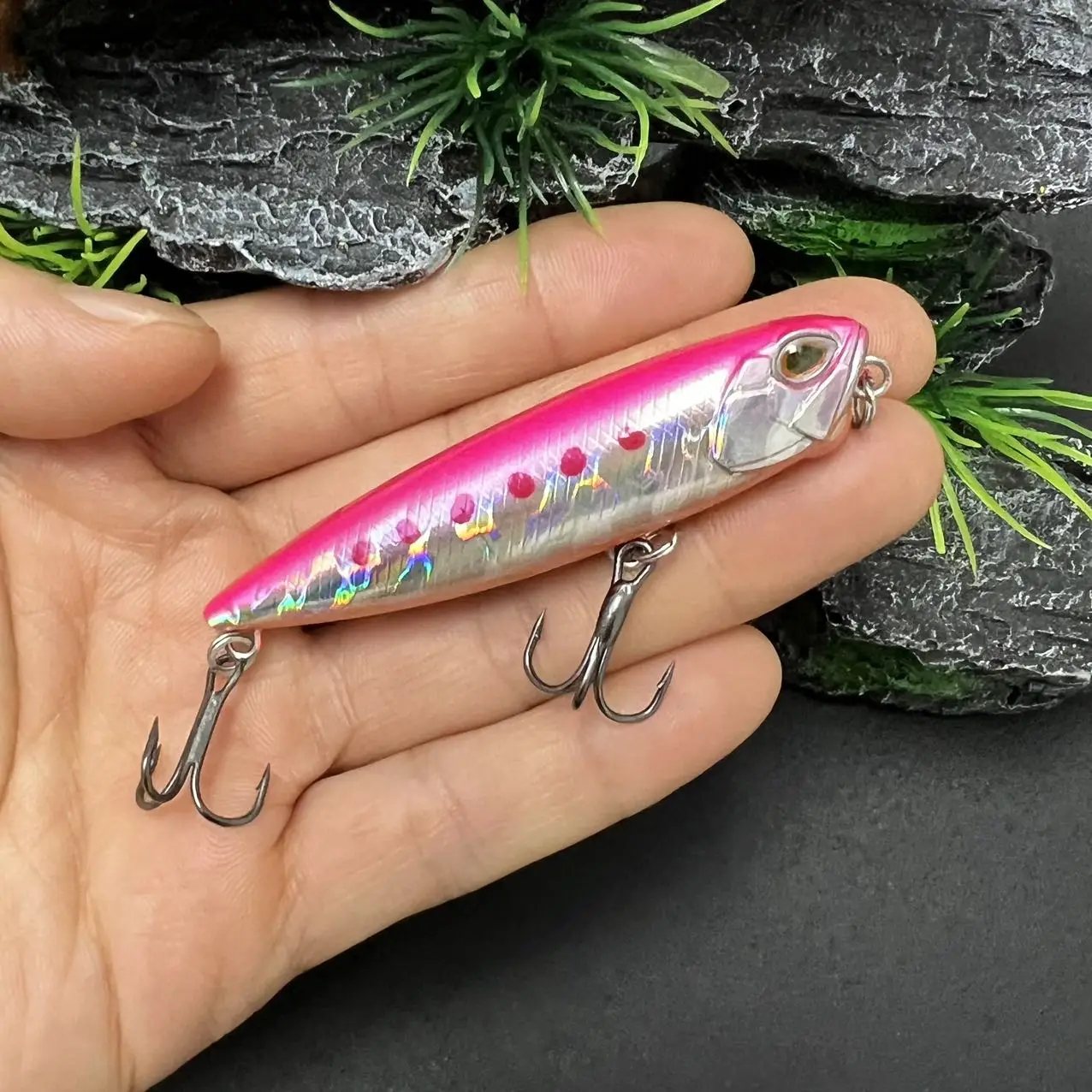 واقعية قلم رصاص الصيد إغراء 65mm5.5g الاصطناعي تويتش الطعم الثابت العائمة Stickbait باس سمك السلمون المرقط صيد السمك الكارب الصيد الطعوم #6