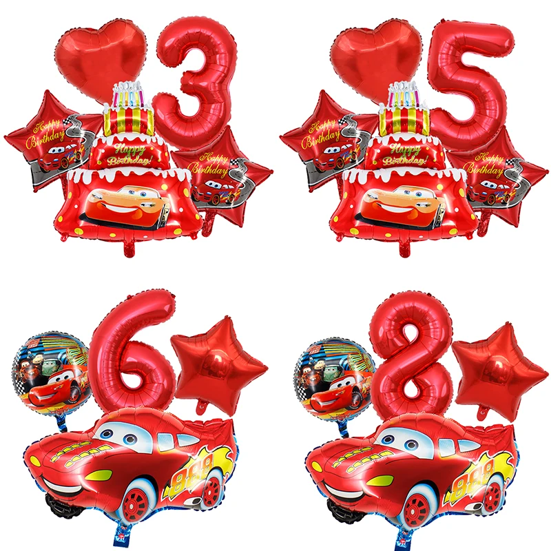 

Lightning McQueen Birthday Balloons Decoration Cartoon Cars Number Ballons Set for Boy Girl Party Favor Decor Kids Birthday Gift