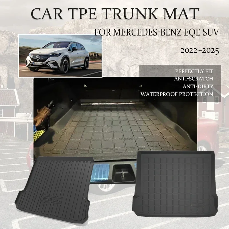 

TPE Car Trunk Mats For Mercedes-Benz EQE SUV 2022 2023 2024 2025 Waterproof Trunk Mat Carpets Storage Pads Rug Auto Accessories