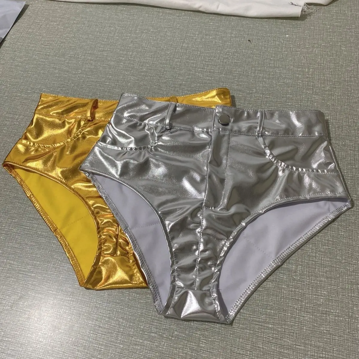 Nightclub Spice Girls Stage Hot Pants Dance Womens Shorts Gold