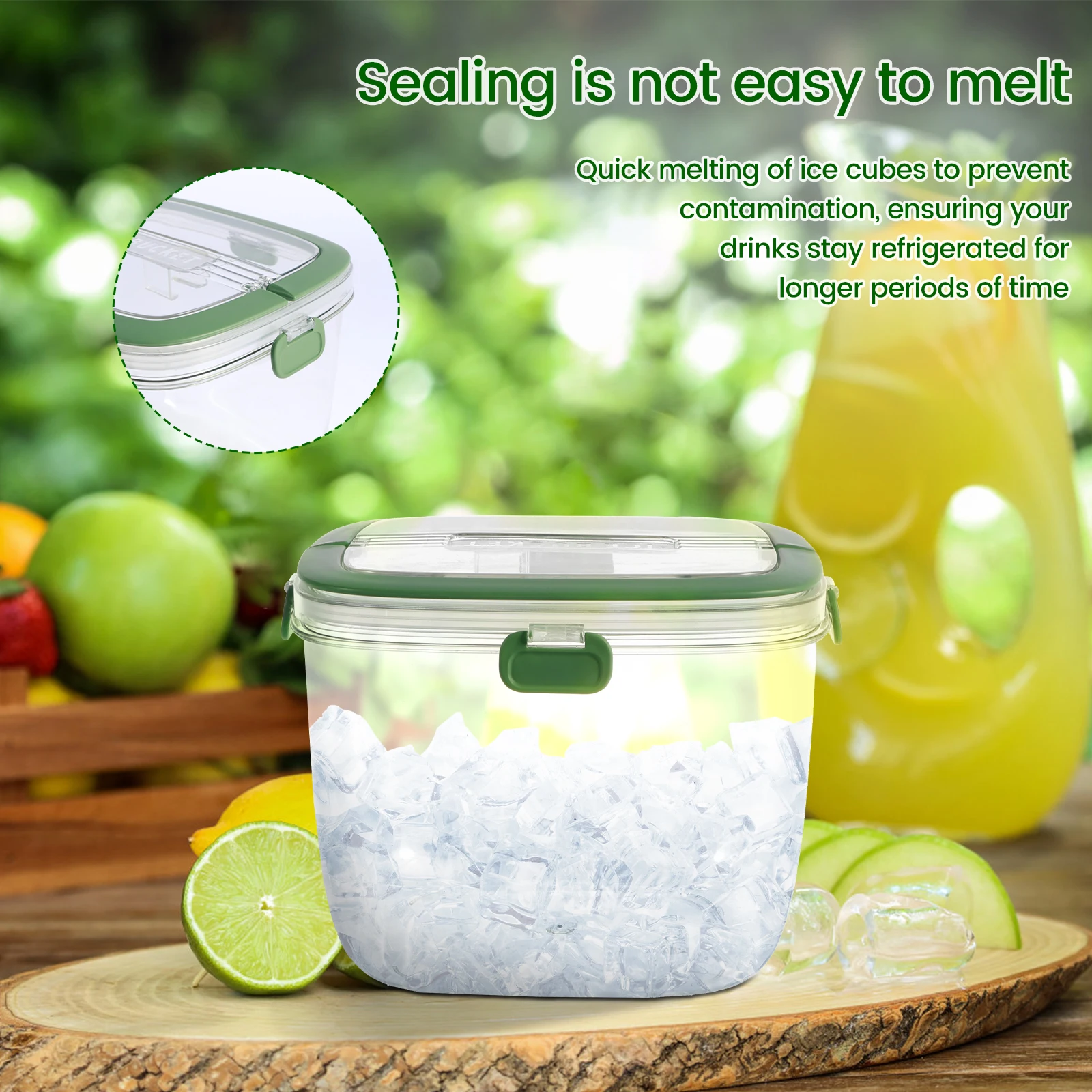 Ice Bucket with Lid and Tong Sealed Ice Bucket Container with Handle 5L Ice Cube Bucket Portable Wine Bucket Ice Mould Freezer