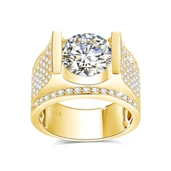 10mm 4ct Moissanite Ring For Men Gold With Certificate Chunky Hip Hop Jewelry With Stone High Quality Wedding Gift For Male Sale