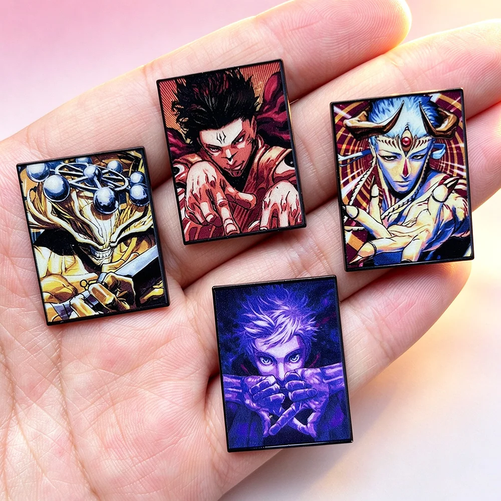 4Pcs Manga Character Enamel Brooch Pins Set Cool Boy Metal Lapel Badges, Backpack Clothing Decor Collectible Pins
