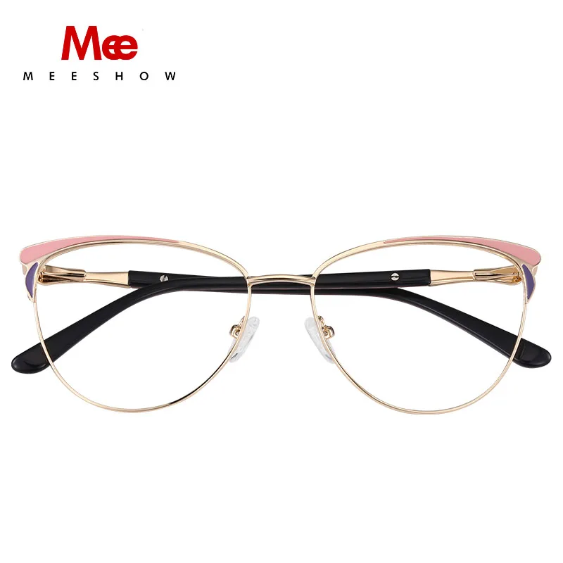 MEESHOW Brand Designer Women Vintage Cat Eye Glasses Frames Optics Frame Prescription Glasses Optical Eyewear PINK 6919