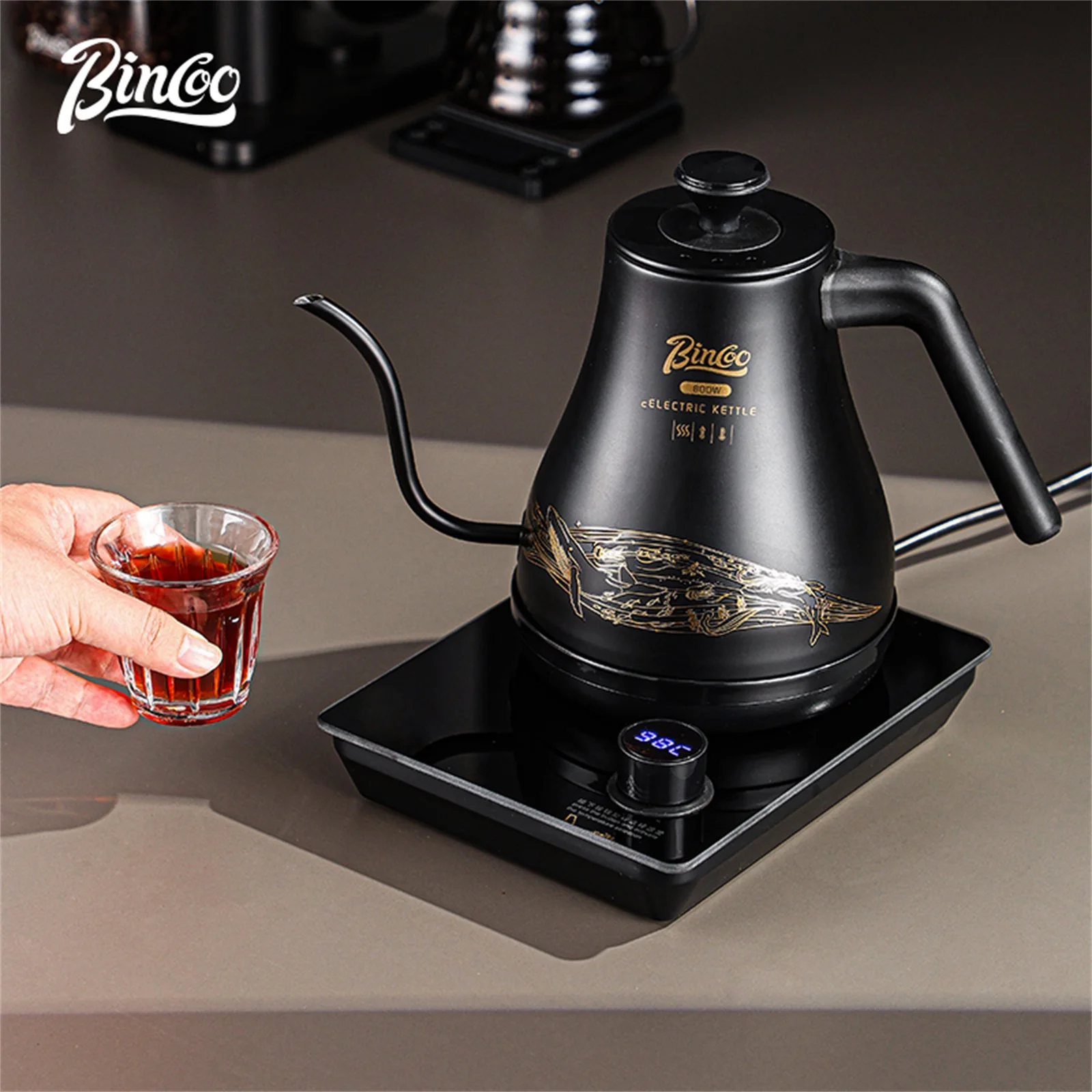 Bincoo 1000ML Intelligent Constant Temperature Electric Kettle Hand Brewed Coffee Pot Electric Heating Gooseneck Pot Household