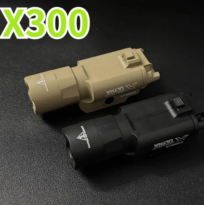 8V-New style x400 and X300 LED Scout Light For Pistol Fit 20mm Rail Airsoft Hanging Hunting Flashlight With laser light image 5