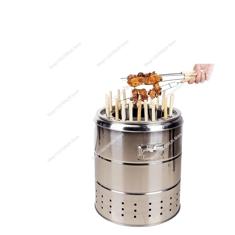 

BBQ Smokeless Barbecue Home Outdoor Hanging Stove Charcoal Grill Indoor Stainless Steel Oven 20/28 Strings