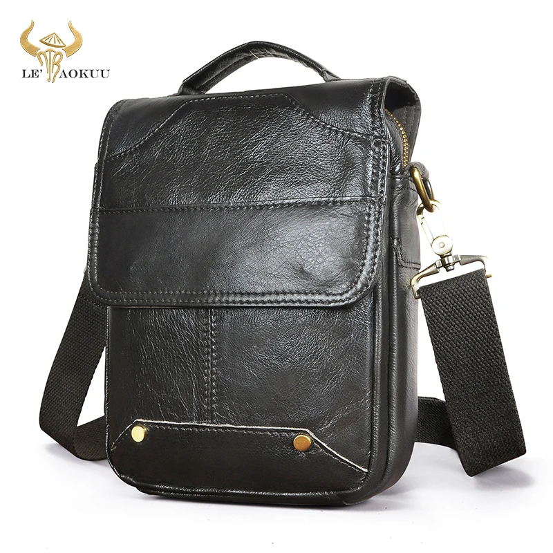 Hot Sale Genuine Leather Male Fashion Travel Tote Messenger Designer Satchel Cross-body Shoulder bag 8\