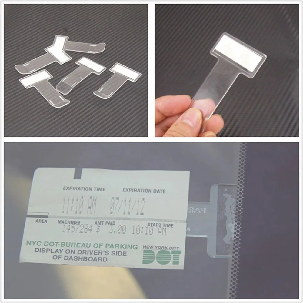 Hot Plastic Ticket Permit Holder Window Kit Practical Card Holder Stickers Clear Windscreen Ticket Receipt Permit Universal