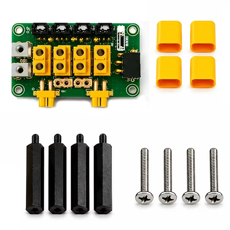 1 ensemble de modules PDB pour quadricoptère RC UAV Drone 3-14S 60A XT90, carte de distribution d'alimentation à double canal, prend en charge les sorties ESC à 4 canaux