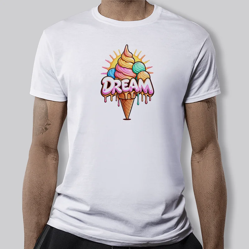 T-shirt pesada estilo doodles ensolarado masculino, roupa gola redonda, camisa base solta, algodão puro, meia manga, moda verão, Y2K AH