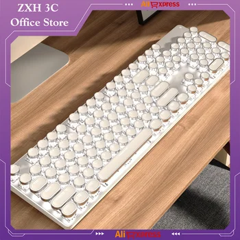 Eweadn Tk950 mechanical keyboard wireless Bluetooth three modes Retro Punk female office typing game desktop notebook peripherals