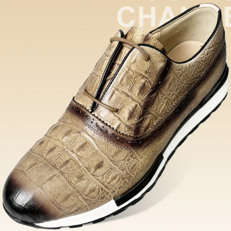 

Fashion Luxury Designer Mens Oxfords Shoes Natural Cow Leather Crocodile Print Shoes Zapatos Hombre b17