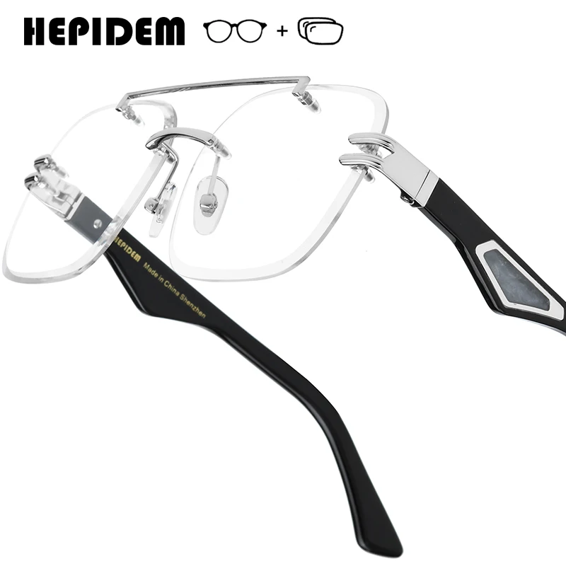

HEPIDEM Progressive Prescription Glasses Photochromic Myopia Optical Lenses Custom Men Luxury Buffalo Horn Eyeglasses 0042
