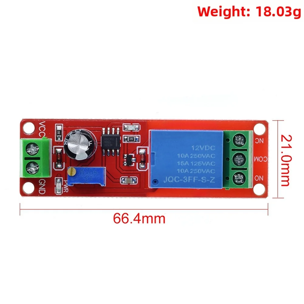 Adjustable 1s to 10s NE555 Relay Module for 5V 12V DC Operation Supporting AC 220V 10A Load Switching Capability