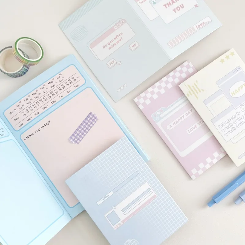 2024 Ins Simple Style Double Fold Card Practical Card Set Card Head Gift Packaging Card Greeting Card Message Card