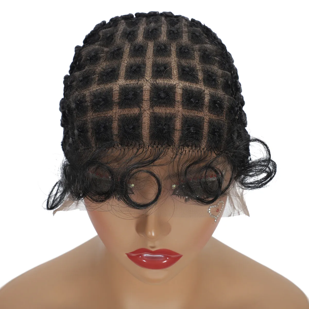 1-3PCS 13*5 Lace Front Wig Cap With Synthetic Braided Hair for Diy Wigs for Woman Black Wig Cap for Making Wigs with Baby Hair