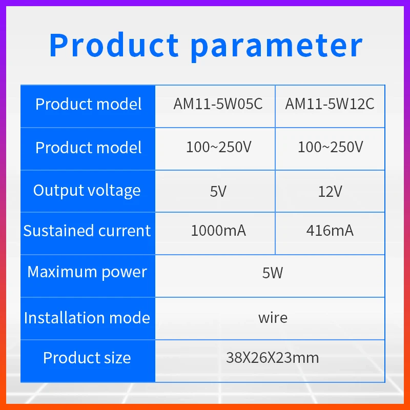 AM11-5W AC-DC Power Supply Module Switching power supply 5W AC110V 220V 230V To DC 5V1A Mini Buck Converter