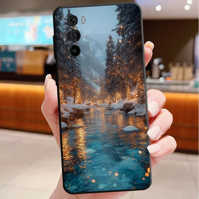 الشتاء عيد الميلاد ندفة الثلج جراب هاتف لموتورولا إيدج 60 50 40 برو 60 50 40 30 الترا نيو فيوجن موتو G اللعب G ستايلس #6