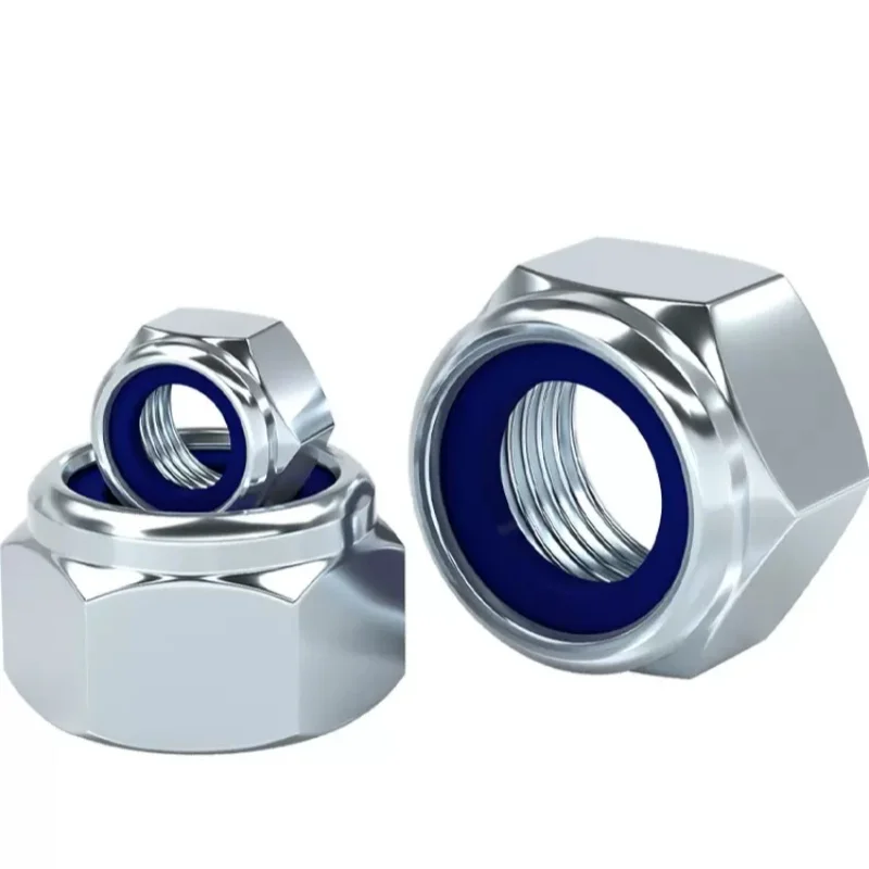 DIN985 Galvanized Carbon Steel Self-locking Nut Lock Nut Locknut Slip Nylon Hex Nut M2-M16