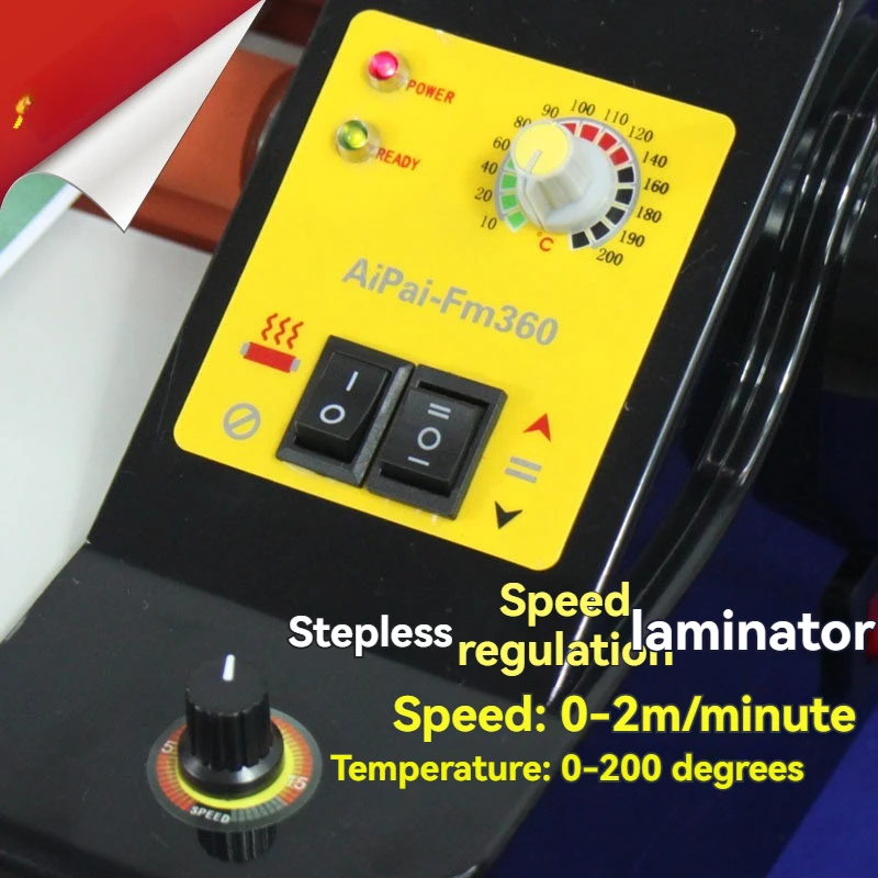 FM360T Laminating Machine Stepless Speed Regulation  Hot Mounting A3 Glue Cold Mounting Photo Book Film Laminating Machine