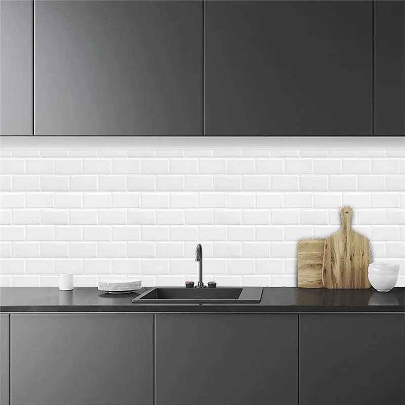 【Flash-Deal!】Enhanced Backing Adhesion 3D Texture Tile Sticker Backsplash Wallpaper For Kitchen Bathroom Laundry Room Thicker De