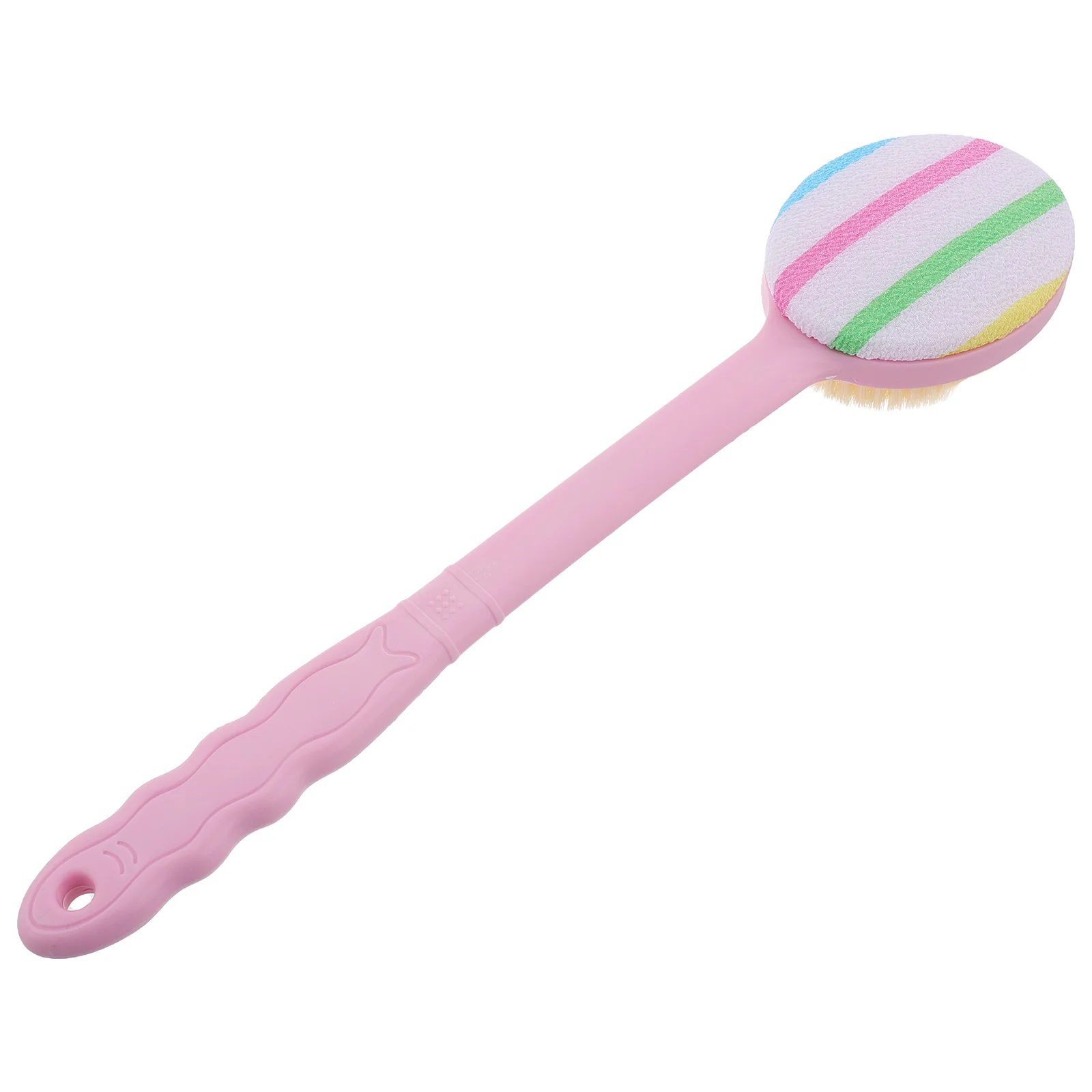 

Dry Brush Bath Bathing with Long Handle Scrubber Back Anti Slip Pink Body for Showering Cleaner
