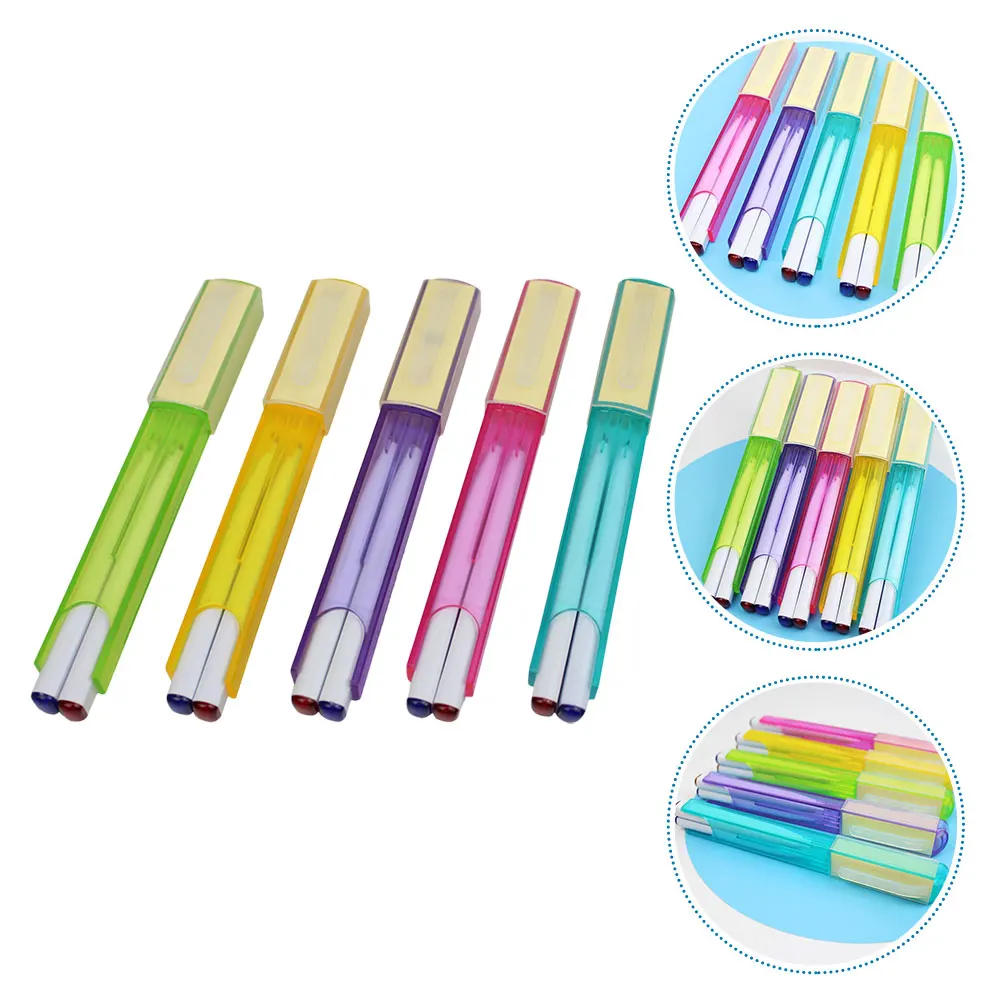 

10 Pcs Ball Point Pens Two-color Ballpoint Student Writing Gel Signature Double