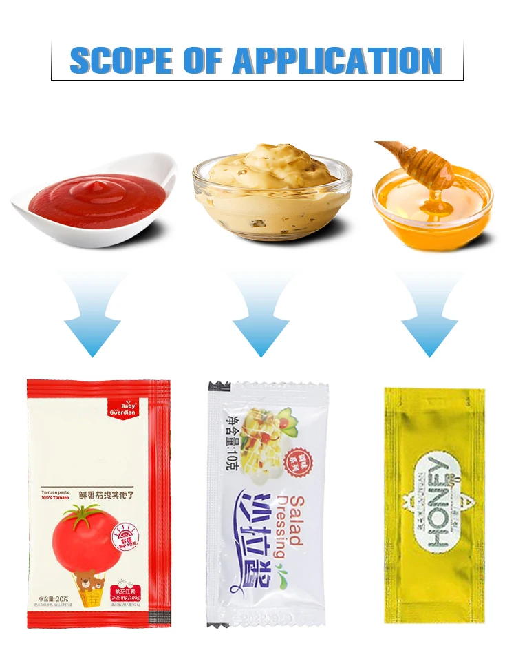Multi-function 10g 20g Small Sachet Peanut Butter Thick Sauce Thick Paste Automatic Filling Packing Machine