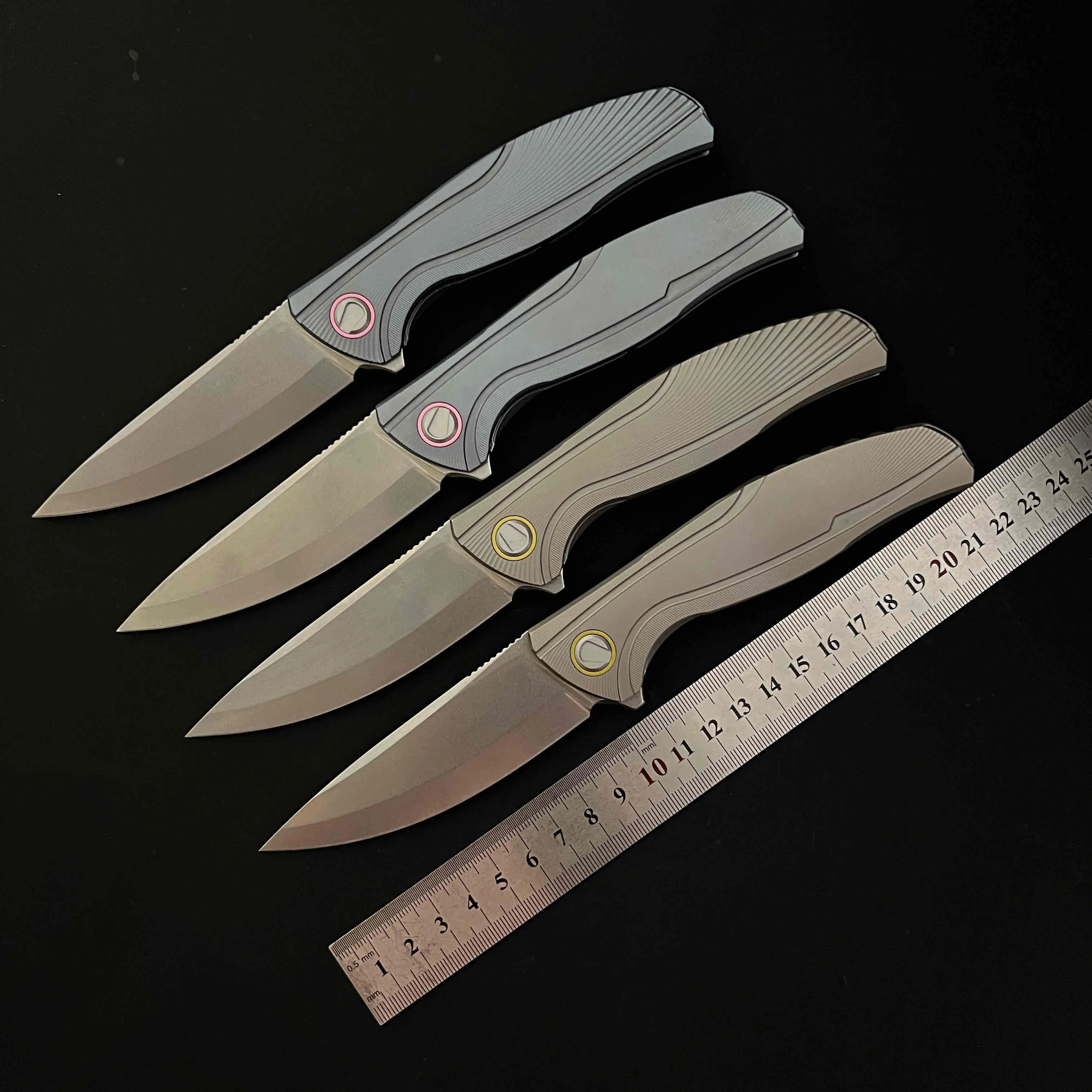 

New M390 steel blade TC4 titanium alloy handle, high-end tactical folding knife, outdoor camping EDC fruit knife tool