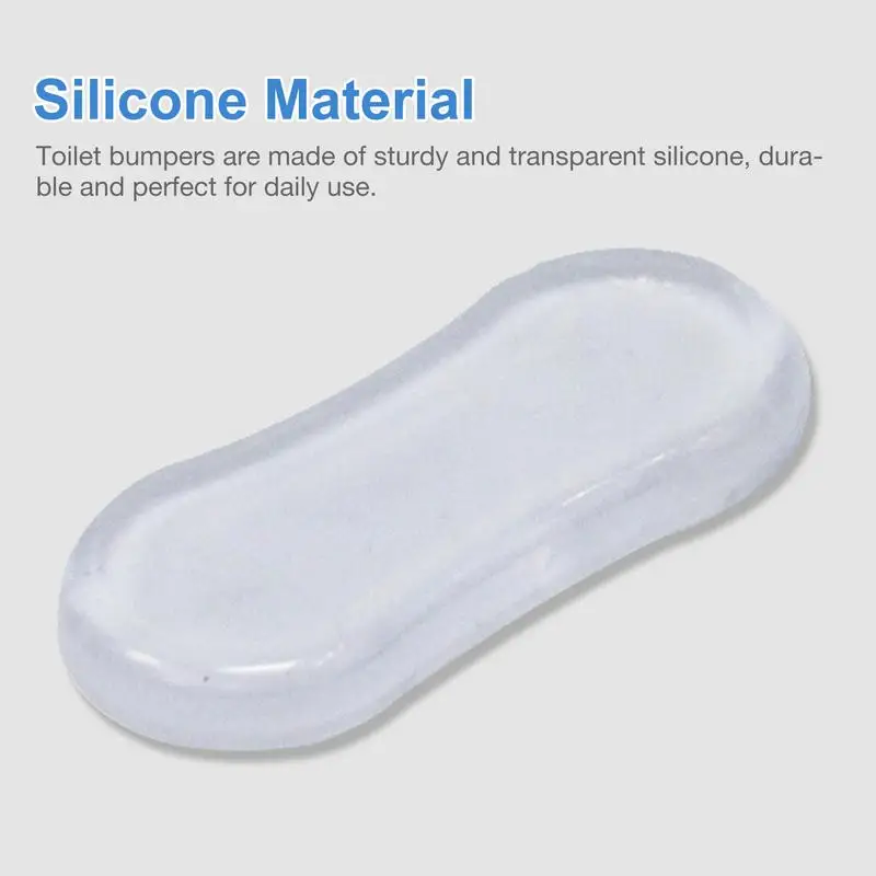 3pcs Self Adhesive Silicone Toilet Seat Bumper Anti Slip Shockproof Toilet Lid Cushion Universal Transparent Hygienic Bumper