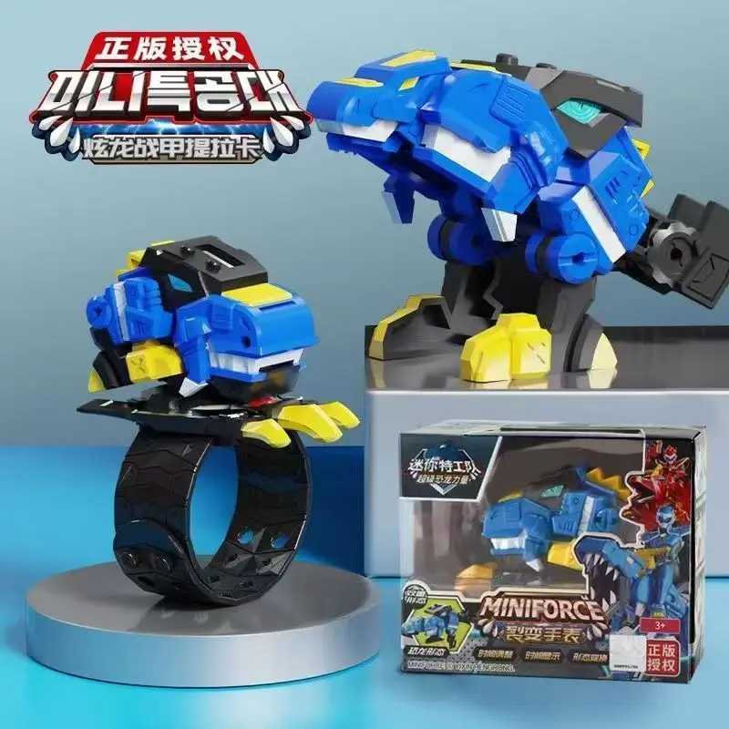 

MiniForce Super Dinosaur Power Korean Anime Transformation Robot Mini Agent Watch Shark Mecha Deformation Action Figure Kids Toy
