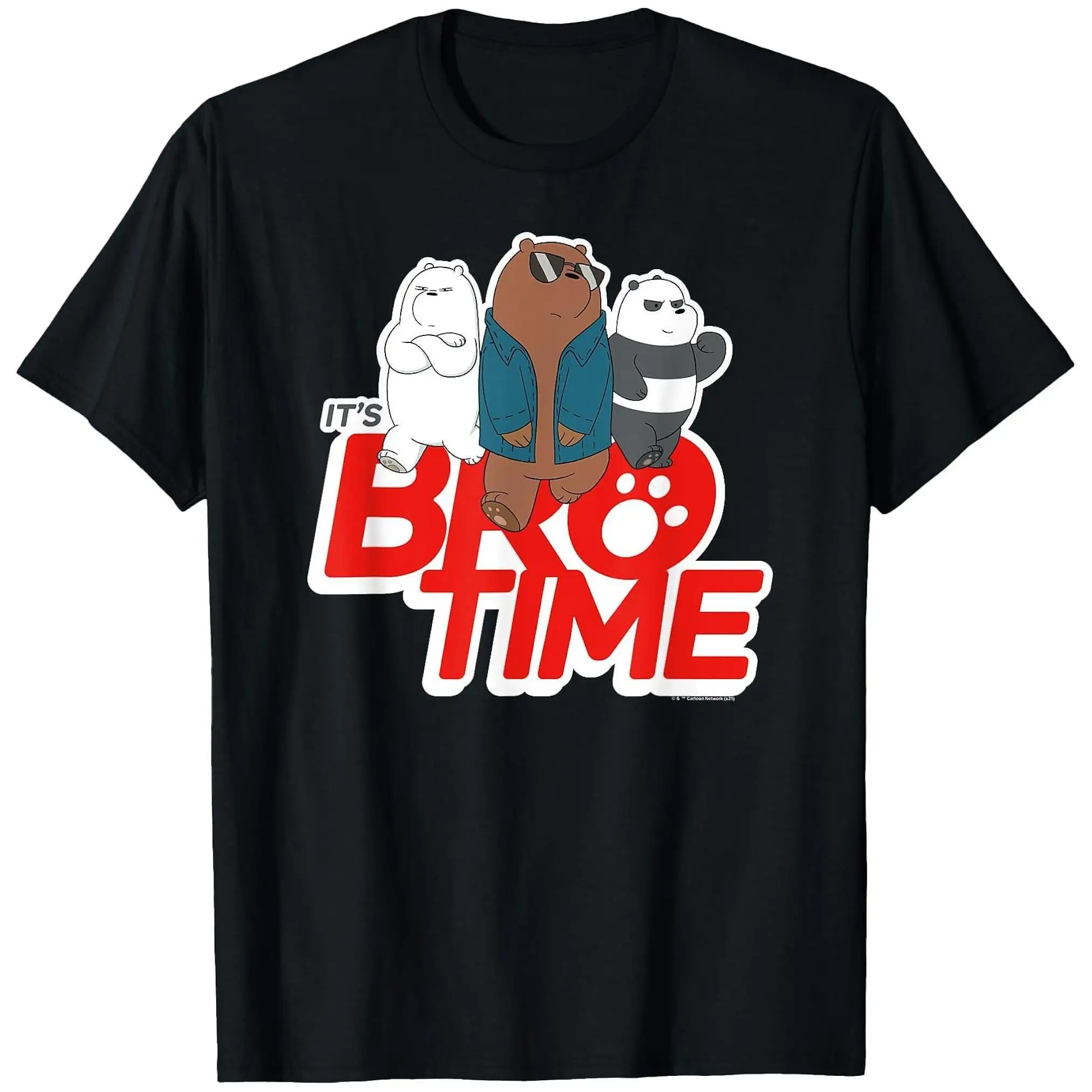 

We Bare Bears Графический принт Лето Осень Зима Хлопковые мужские и женские футболки с короткими рукавами Роскошный бренд для занятий спортом на открытом воздухе