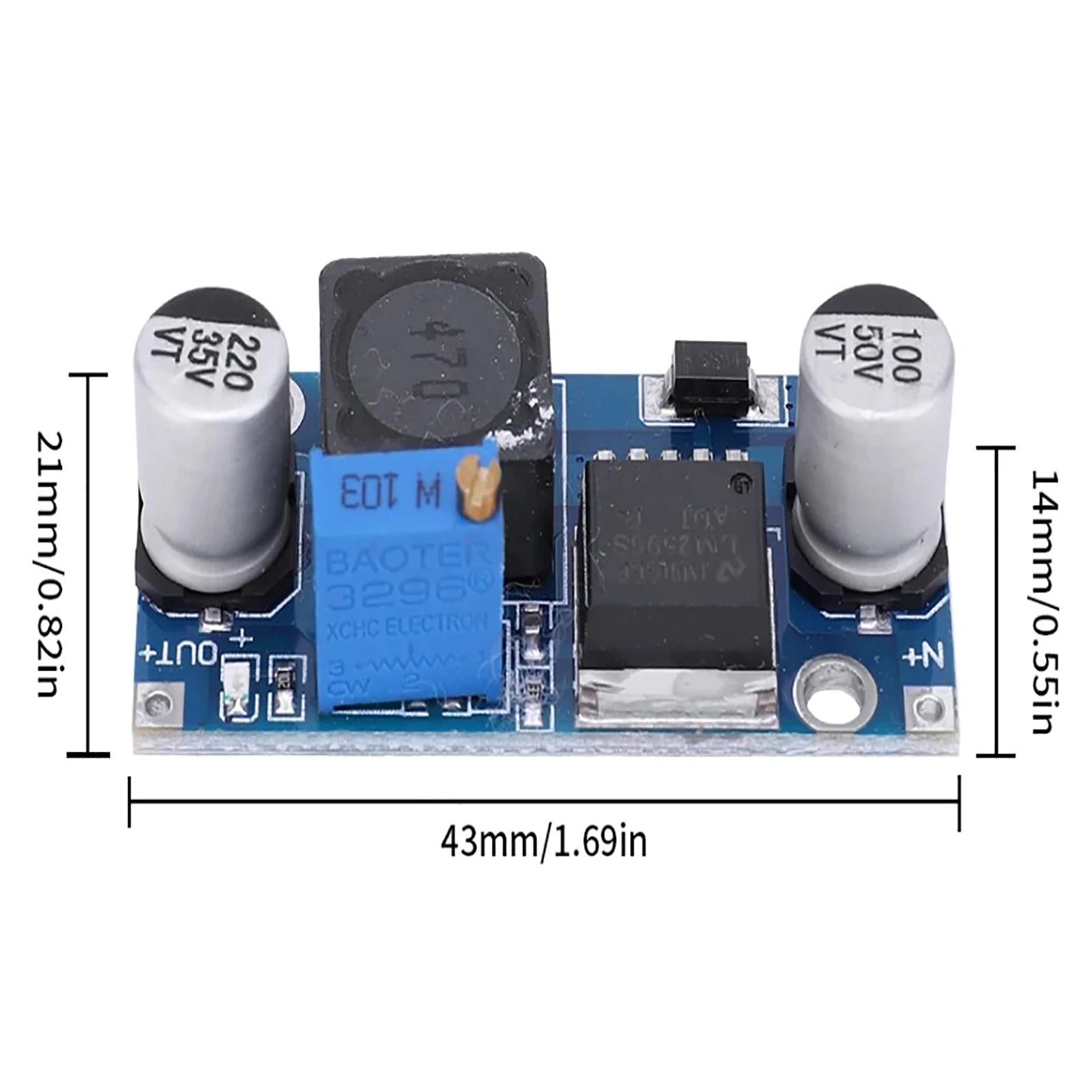 Vanguard-Módulo reductor ajustable, DC-DC 3A, LM2596, voltaje estable de 24V a 12V, 5V, 3V