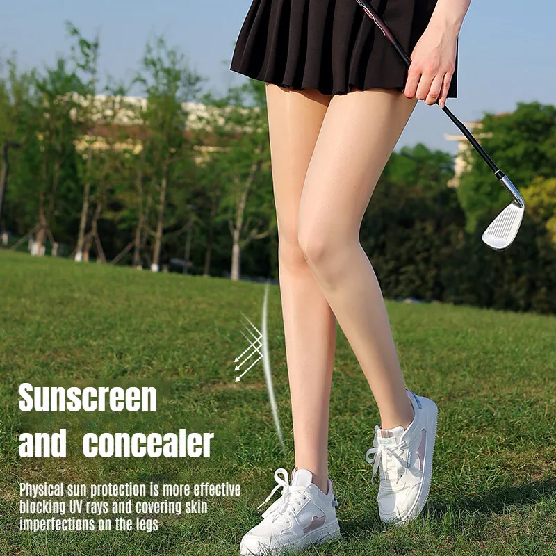 Women's Outdoor Sports Ice Feeling Thin Pantyhose Legs Sun Protection Golf Bottom Socks