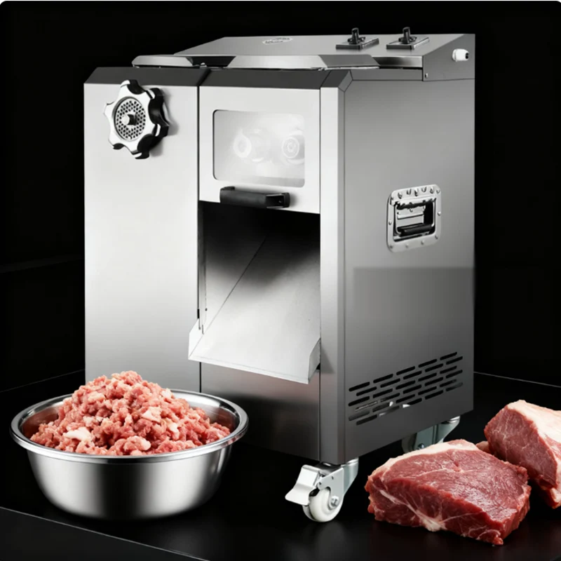 Мясорезка, быстрая мясорубка, электрическая коммерческая слайсер, полностью автоматическая машина для нарезки кубиками, кубик из нержавеющей стали