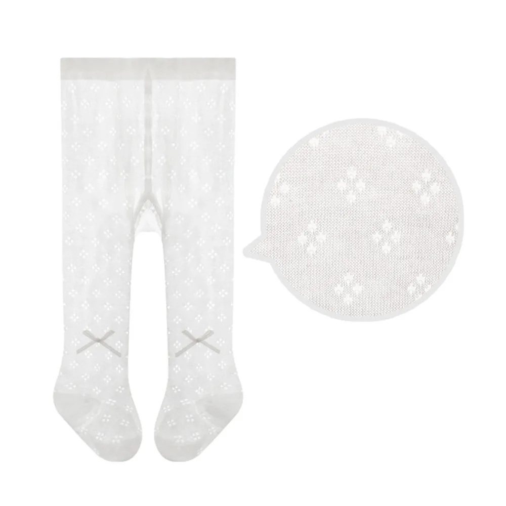 

Креативные белые колготки для девочек, ультратонкие сетчатые колготки с бантом, весенне-летние дышащие детские леггинсы для танцев, косплей