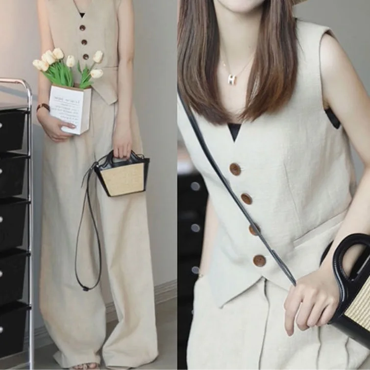 

Two-piece women's summer 2024 new high-grade fashion small fragrance fashion western-style suit vest set