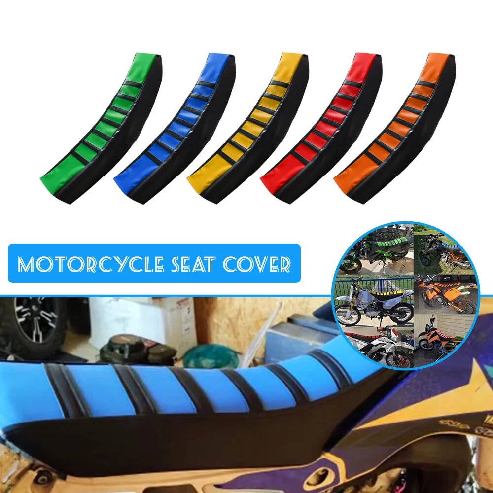 Motorcycle For Kawasaki KX KLX KFX KDX 65 80 85 125 250 250F 450F 450R 150S Universal Seat Cover Rubber Striped Soft Seat Covers