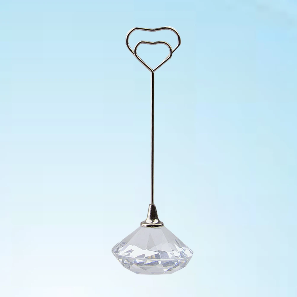 مشبك حامل صور على شكل قلب 40 مم، مشبك ملاحظة ممتاز لبطاقات المذكرات، حامل الرسائل، منظم سطح المكتب الكريستالي #1